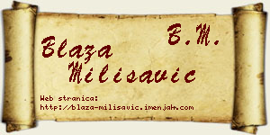 Blaža Milisavić vizit kartica